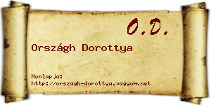 Országh Dorottya névjegykártya